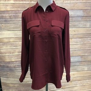 French Connection Semi Sheer Button Down Shirt